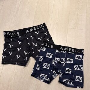 American Eagle Outfitters Men's Black & Navy AE Shorts - 2-Pack